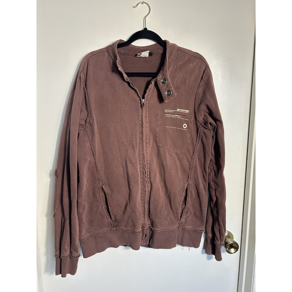 VTG  GSUS Sinduatries‎ Heaven Playground Asymmetrical Zip Jacket  Brown Large